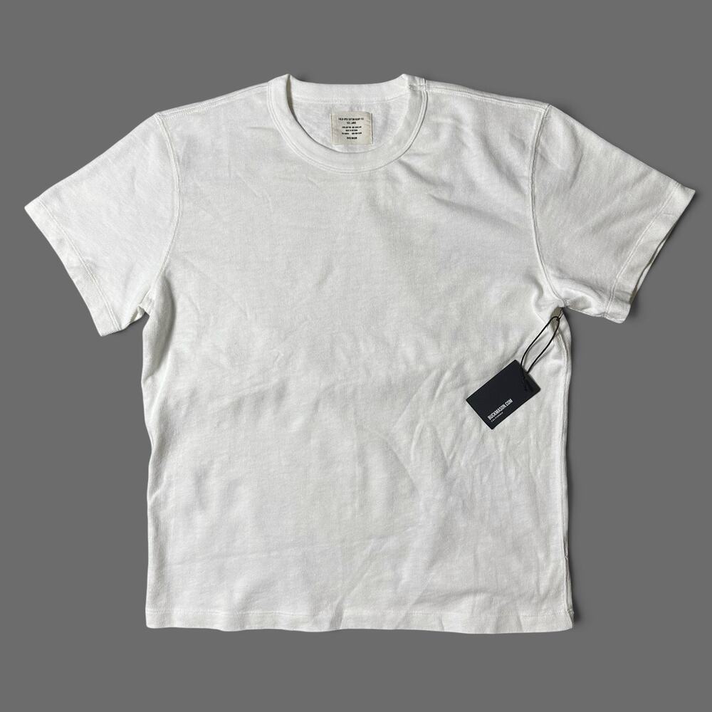 Buck Mason Field-Spec Cotton Heavy Tee Mens Size L White Heavyweight Crew NWT